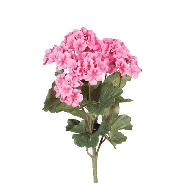 18" Artificial Coral Geranium Bush