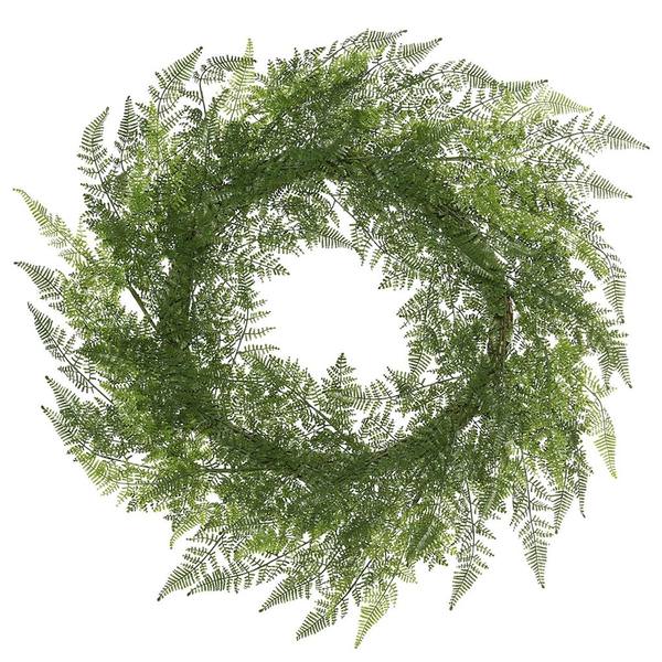30" Artificial Green Lace Fern Wreath