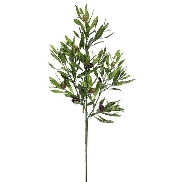 26" Artificial Green Olive Leaf Spray