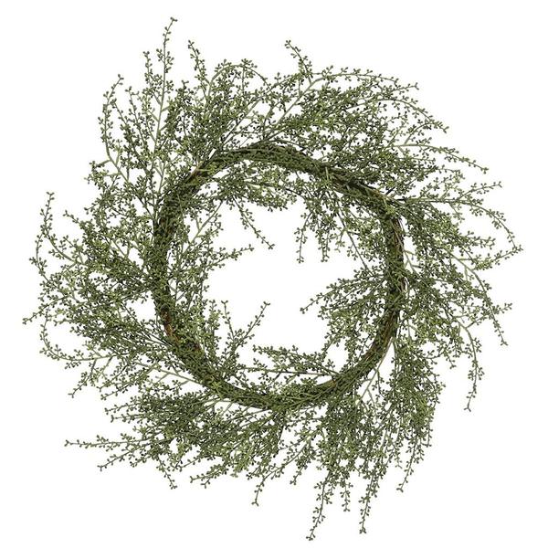 30" Artificial Green Fairhill Leaf Wreath