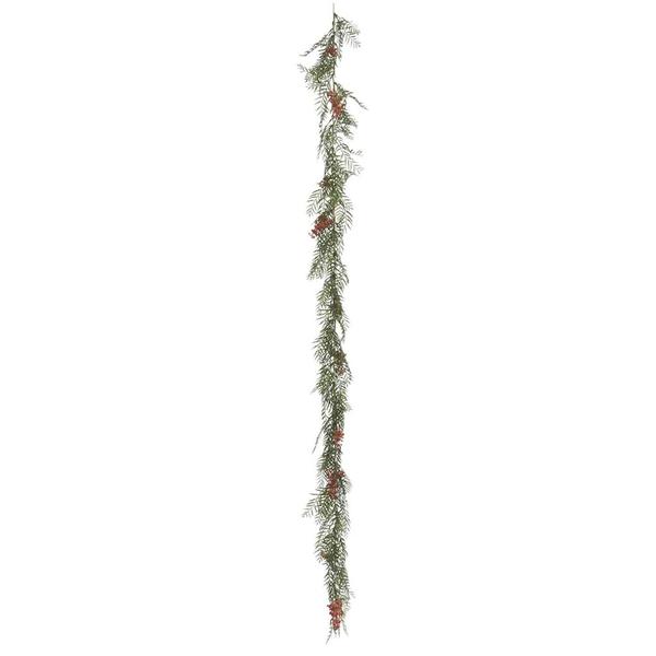 6' Artificial Green Brazil Berry and Leaf Garland