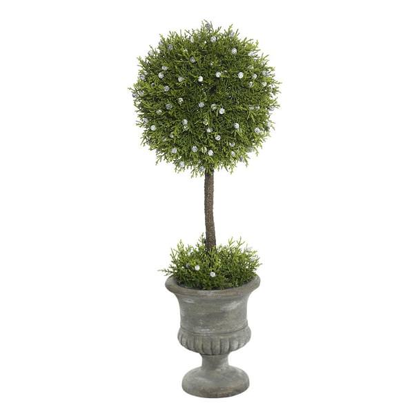 21" Artificial Oregon Juniper Ball Shape Topiary in Container
