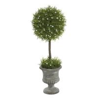 Vickerman 21" Artificial Oregon Juniper Ball Shape Topiary in Container