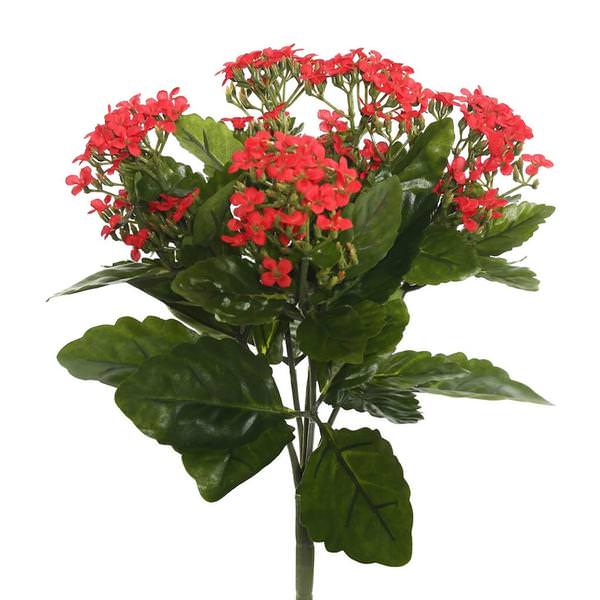 17.3" Artificial Red Kalanchoe Bush