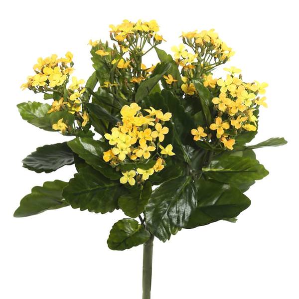 17.3" Artificial Yellow Kalanchoe Bush