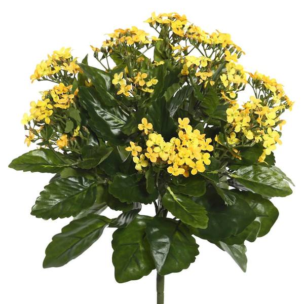 15.5" Artificial Yellow Kalanchoe Bush