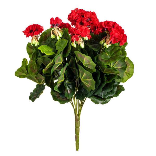 17.5" Artificial Red Geranium Bush