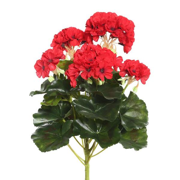 14.5" Artificial Red Geranium Bush