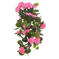 View 29" Artificial Pink Geranium Hanging Bush