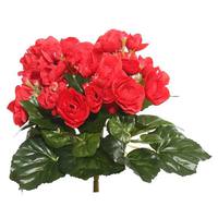 9.5" Artificial Red Begonia Bush