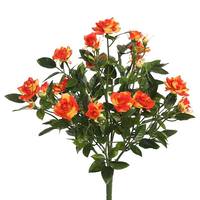 Vickerman 15" Artificial Orange Mini Diamond Rose Bush