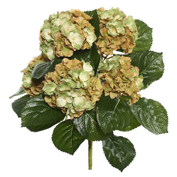 17.5" Artificial Green Hydrangia Bush