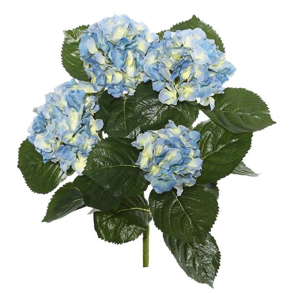 17.5" Artificial Blue Hydrangea Bush