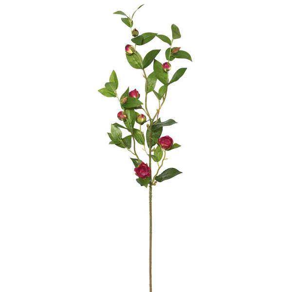 34" Artificial Burgundy Tea Rose Spray