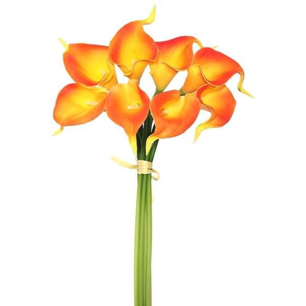 14" Artificial Orange Calla Lily Bundle