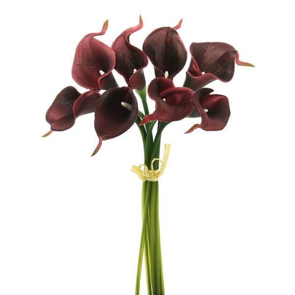 14" Artificial Burgundy Calla Lily Bundle