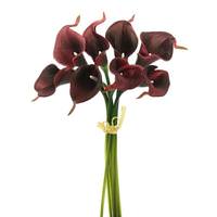 Vickerman 14" Artificial Burgundy Calla Lily Bundle