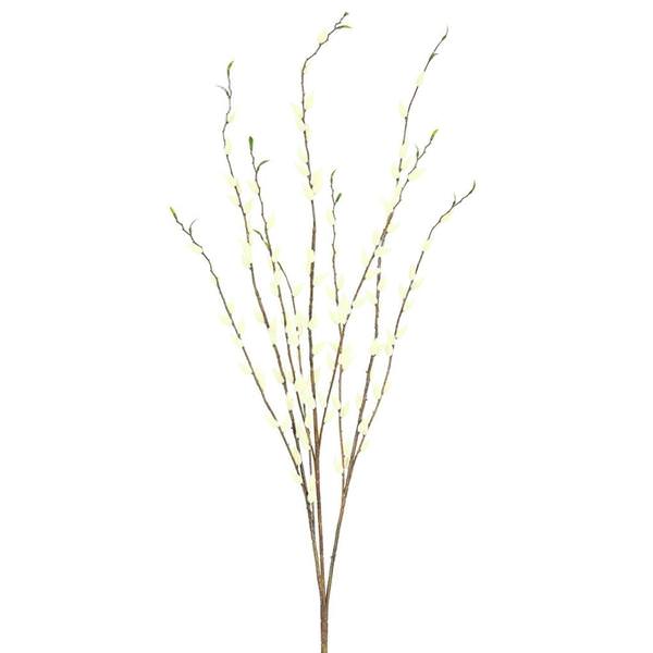 33" Artificial Green/Cream Pussy Willow Spray