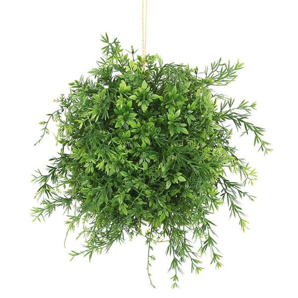 8" Artificial Green Mini Bamboo Leaf Ball