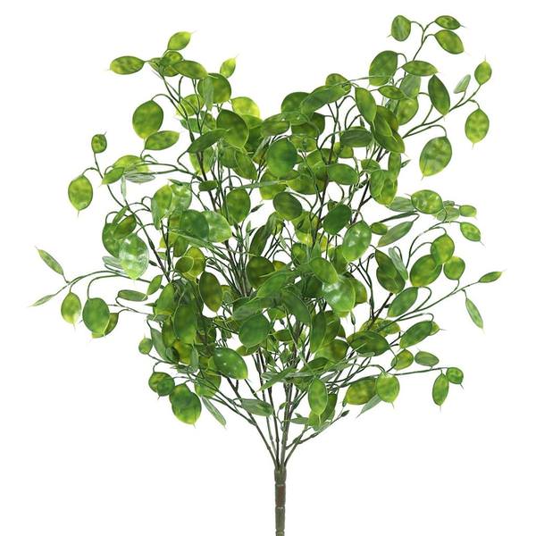20" Artificial Green Seeded Leaf Bush