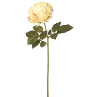 Vickerman 25" Artificial Light Yellow Open Rose Stem (6 pack)