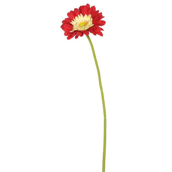 21" Artificial Red Gerbera Daisy (6 Pack)