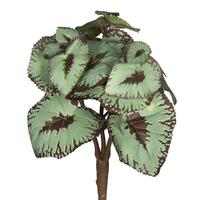 Vickerman 8" Artificial Green/Burgundy Begonia Spray (3 pack)