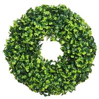 Vickerman 10" Artificial Green Mini Button Leaf Wreath