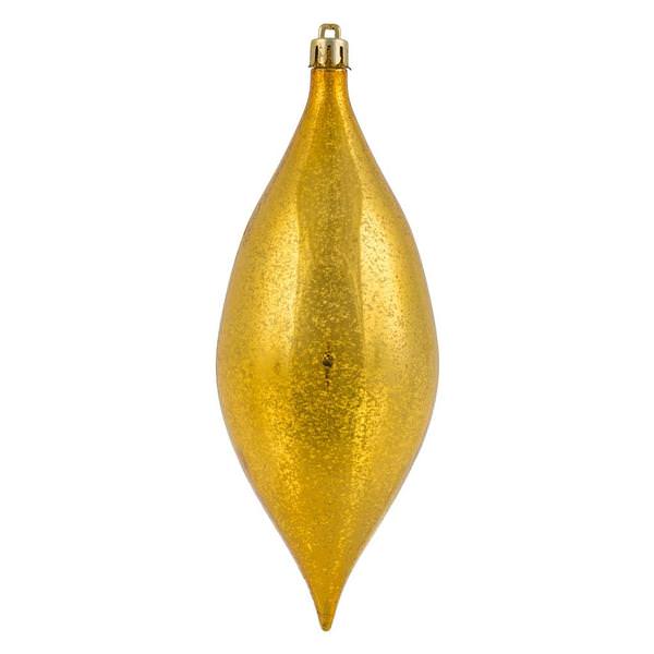 7" Honey Gold Shiny Mercury Drop Ornament (4 pack)