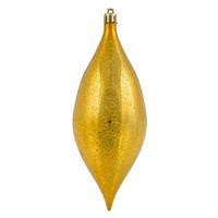Vickerman 7" Honey Gold Shiny Mercury Drop Ornament (4 pack)