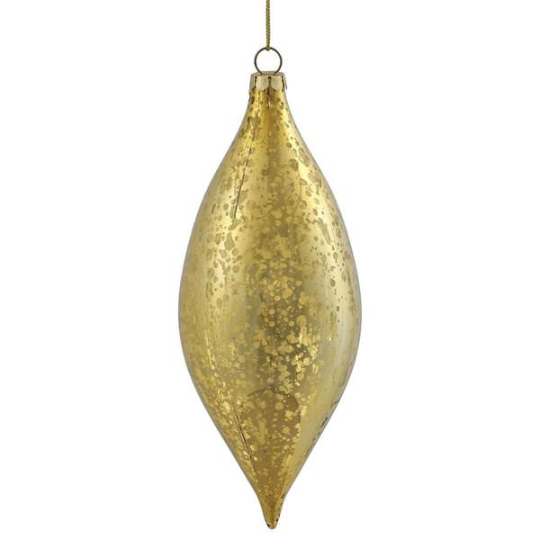 7" Gold Shiny Mercury Finish Drop Ornament (4 pack)