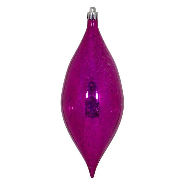 7" Fuchsia Shiny Mercury Drop Ornament (4 pack)