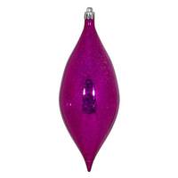 Vickerman 7" Fuchsia Shiny Mercury Drop Ornament (4 pack)