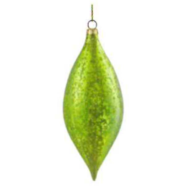 7" Lime Shiny Mercury Drop Ornament (4 pack)
