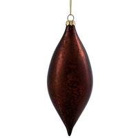 Vickerman 7" Chocolate Shiny Mercury Finish Drop Ornament (4 pack)