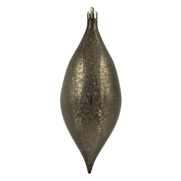 7" Gunmetal Shiny Mercury Drop Ornament (4 pack)