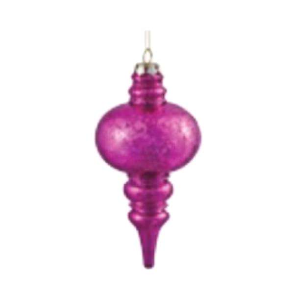 7" Orchid Shiny Mercury Finial Ornament (3 pack)
