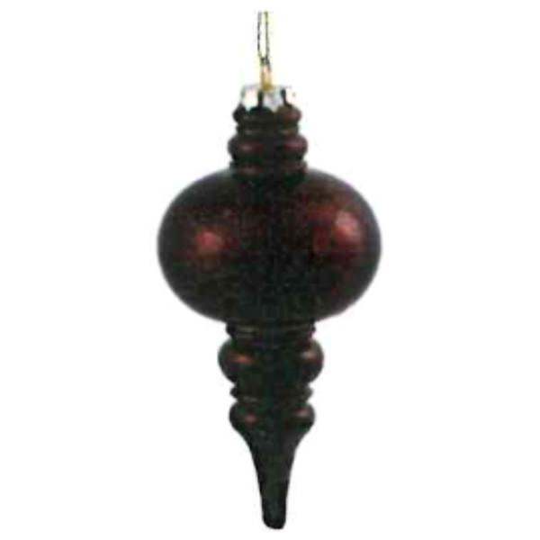 7" Chocolate Shiny Mercury Finial Ornament (3 pack)