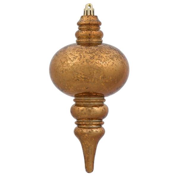 7" Copper Shiny Mercury Finial Ornament (3 pack)