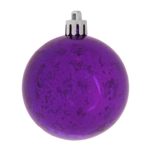 4" Purple Shiny Mercury Ball Ornament (6 pack)