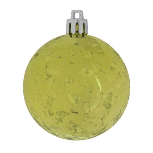 4" Lime Shiny Mercury Ball Ornament (6 pack)