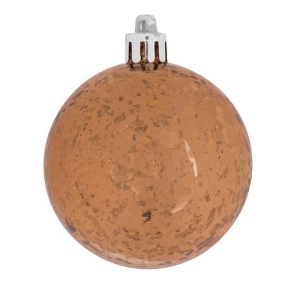 4" Mocha Shiny Mercury Ball Ornament (6 pack)