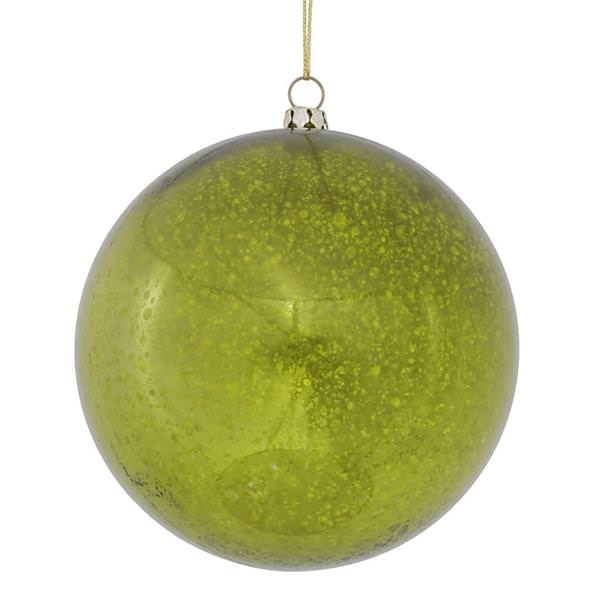 4.75" Lime Shiny Mercury Ball Christmas Ornament (4 pack)