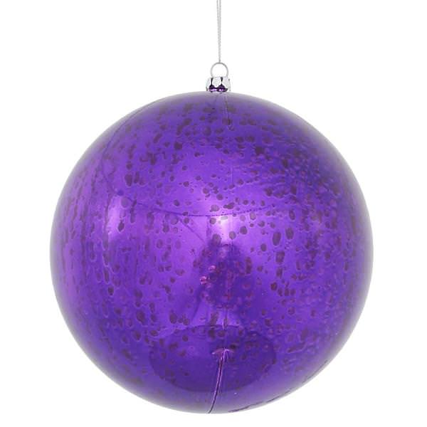 6" Purple Shiny Mercury Ball  Ornament (4 pack)