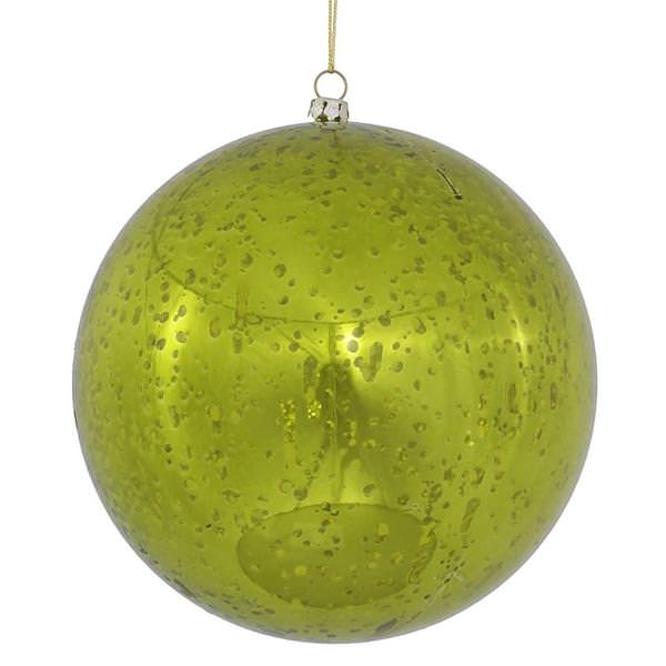 6" Lime Shiny Mercury Ball  Ornament (4 pack)