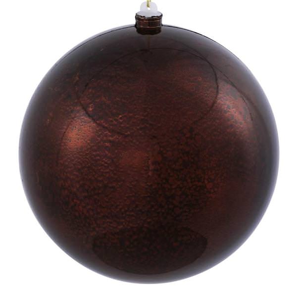 10" Chocolate Shiny Mercury Ball Ornament