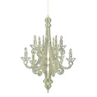 Vickerman 12" Champagne Glitter Chandelier Ornament (3 Pack)