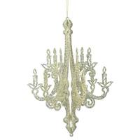 Vickerman 16" Champagne Glitter Chandelier Ornament (2 Pack)