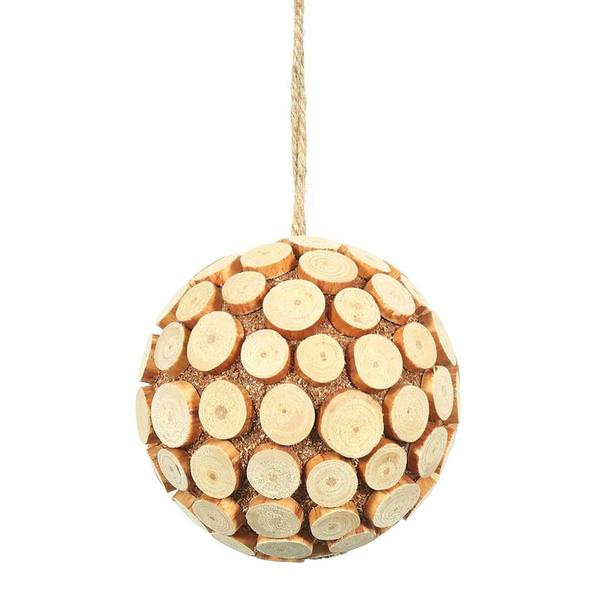 4" Pine Chip Ball Ornament (3 pack)