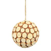 Vickerman 4" Pine Chip Ball Ornament (3 pack)